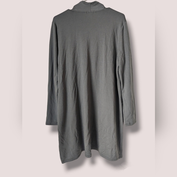 J. Jill Pure Jill Olive Green Open Front Longline Tencel Blend Cardigan Layering - Picture 3 of 11